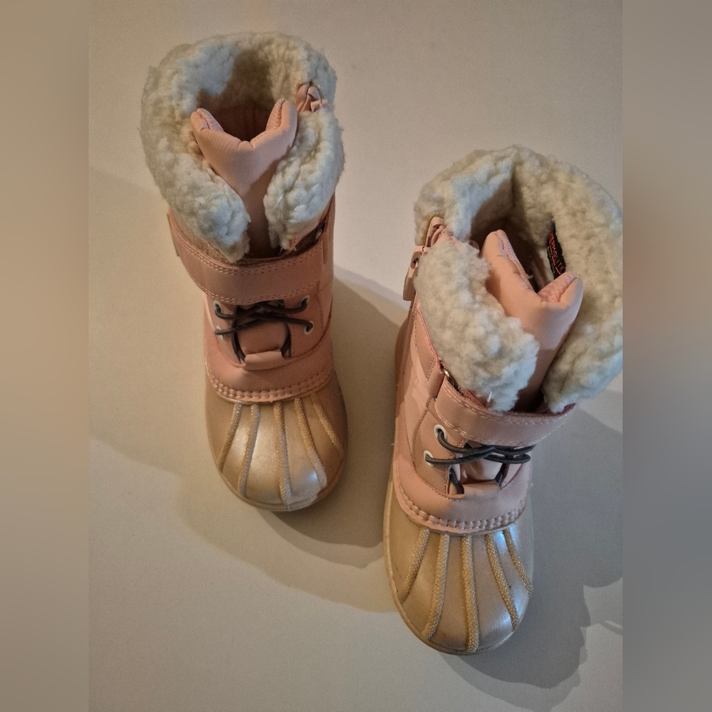Cat & Jack Pink Winter Boots with Faux Fur